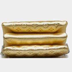 Louis Vuitton Gold Leather Monogram Coussin PM Handbag
