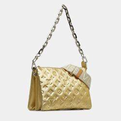Louis Vuitton Gold Leather Monogram Coussin PM Handbag