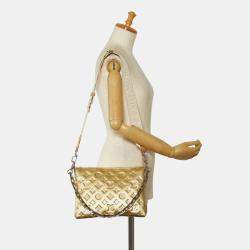 Louis Vuitton Gold Leather Monogram Coussin PM Handbag
