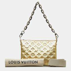 Louis Vuitton Gold Leather Monogram Coussin PM Handbag