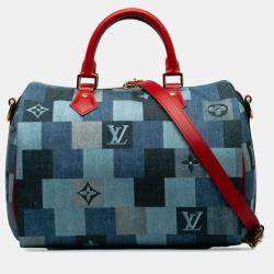 Louis Vuitton Monogram Denim Speedy Bandouliere 30 Square Patchwork Shoulder Bag