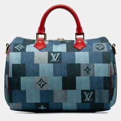 Louis Vuitton Monogram Denim Speedy Bandouliere 30 Square Patchwork Shoulder Bag