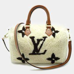 Pre Owned Louis Vuitton Brown/White Giant Monogram Speedy Bandouliere 25 Handbag