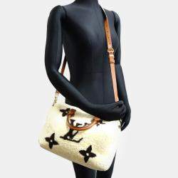 Pre Owned Louis Vuitton Brown/White Giant Monogram Speedy Bandouliere 25 Handbag