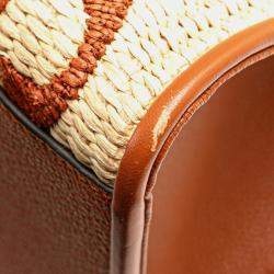 Louis Vuitton Brown/Beige Raffia Calfskin Monogram Giant Onthego GM Tote Bag 