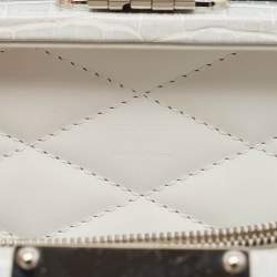 Louis Vuitton Silver Holographic Crocodile Petite Valise Bag