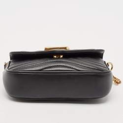 Pre Owned Louis Vuitton Black Quilted Leather New Wave Multi Pochette Bag