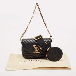 Pre Owned Louis Vuitton Black Quilted Leather New Wave Multi Pochette Bag