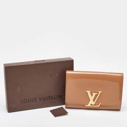 Pre Owned Louis Vuitton Rose Velours Vernis Leather Louise Clutch