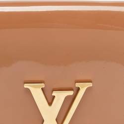 Pre Owned Louis Vuitton Rose Velours Vernis Leather Louise Clutch