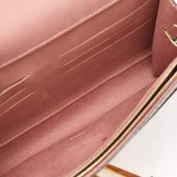 Pre Owned Louis Vuitton Rose Velours Vernis Leather Louise Clutch