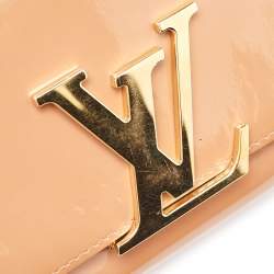 Pre Owned Louis Vuitton Rose Velours Vernis Leather Louise Clutch
