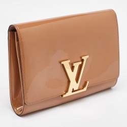 Pre Owned Louis Vuitton Rose Velours Vernis Leather Louise Clutch