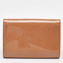 Pre Owned Louis Vuitton Rose Velours Vernis Leather Louise Clutch