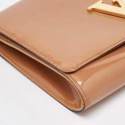 Pre Owned Louis Vuitton Rose Velours Vernis Leather Louise Clutch