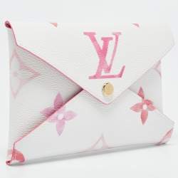 Pre Owned Louis Vuitton Rose/Beige Monogram Giant By The Pool Canvas Kirigami Pochette
