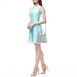 مملوكة مسبقًا Louis Vuitton Grey Ostrich Leather Capucines Mini Bag