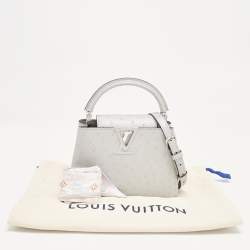 مملوكة مسبقًا Louis Vuitton Grey Ostrich Leather Capucines Mini Bag
