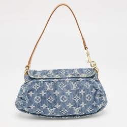 Pre Owned Louis Vuitton Blue Monogram Denim Mini Pleaty Bag