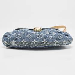 Pre Owned Louis Vuitton Blue Monogram Denim Mini Pleaty Bag
