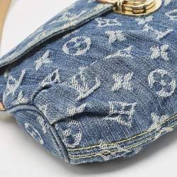 Pre Owned Louis Vuitton Blue Monogram Denim Mini Pleaty Bag
