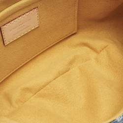 Pre Owned Louis Vuitton Blue Monogram Denim Mini Pleaty Bag