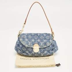 Pre Owned Louis Vuitton Blue Monogram Denim Mini Pleaty Bag