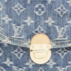 Pre Owned Louis Vuitton Blue Monogram Denim Mini Pleaty Bag