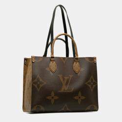 Pre Owned Louis Vuitton Brown Monogram Giant Reverse Canvas OnTheGo MM Handbag