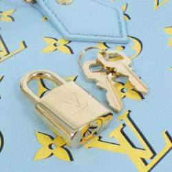 Louis Vuitton Baby Blue Leather Speedy Bandouliere Boston Bag