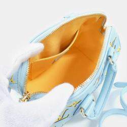 Louis Vuitton Baby Blue Leather Speedy Bandouliere Boston Bag