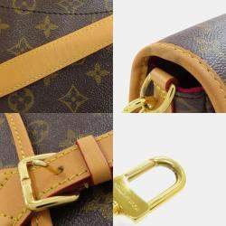 Pre Owned Louis Vuitton Fuchsia Brown Monogram Canvas Diane PM Shoulder Bag