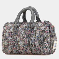 Pre Owned Louis Vuitton Grey Leather Felt Keepall XS Shoulder Bag