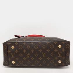 Pre Owned Louis Vuitton Red Monogram Canvas Flower Tote