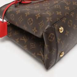 Pre Owned Louis Vuitton Red Monogram Canvas Flower Tote