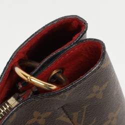 Pre Owned Louis Vuitton Red Monogram Canvas Flower Tote