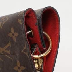 Pre Owned Louis Vuitton Red Monogram Canvas Flower Tote