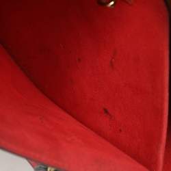 Pre Owned Louis Vuitton Red Monogram Canvas Flower Tote