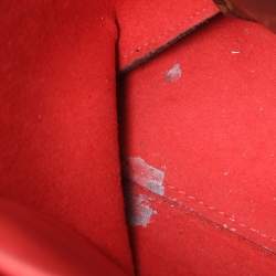 Pre Owned Louis Vuitton Red Monogram Canvas Flower Tote