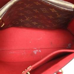 Pre Owned Louis Vuitton Red Monogram Canvas Flower Tote