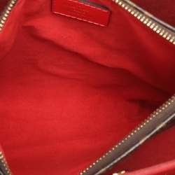 Pre Owned Louis Vuitton Red Monogram Canvas Flower Tote