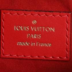 Pre Owned Louis Vuitton Red Monogram Canvas Flower Tote