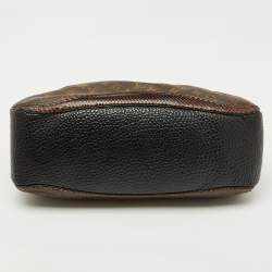 Louis Vuitton Ostrich, Snakeskin Trim and Monogram Canvas Waltz Oskar Bag