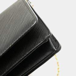 Louis Vuitton Black Epi Twist Belt Chain Wallet Bag