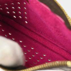 Louis Vuitton Brown/Pink Monogram Perforated Canvas Coin Purse Bag