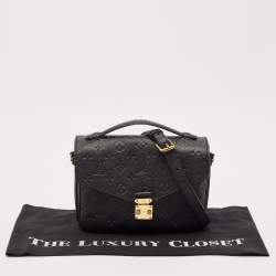 Pre Owned Louis Vuitton Black Monogram Empreinte Pochette Metis Bag