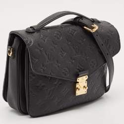 Pre Owned Louis Vuitton Black Monogram Empreinte Pochette Metis Bag