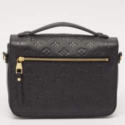 Pre Owned Louis Vuitton Black Monogram Empreinte Pochette Metis Bag