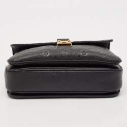 Pre Owned Louis Vuitton Black Monogram Empreinte Pochette Metis Bag