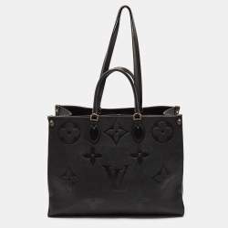 Pre Owned حقيبة لوي فيتون اونتيغو جلد مطبوع مونوغرامي أسود متوسطة